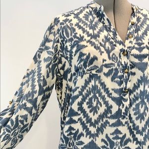 Liza Byrd Cotton Ikat Tunic Blouse